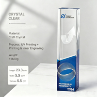 Trophée en cristal K9 en gros, gravure laser personnalisée, logo, plusieurs couleurs, impression UV pour récompense d'entreprise