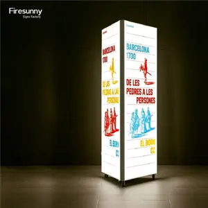 Cina fabbricazione metallo rotante scatola luminosa espositore pubblicità per esterno scatola luminosa per esterno in tessuto werbung led scatola luminosa