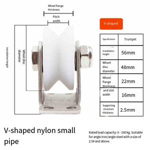 304 thép không gỉ nặng bánh xe ròng rọc cửa trượt mang với dây dây nâng v H rãnh hướng dẫn theo dõi con lăn bánh xe - Product Image 6