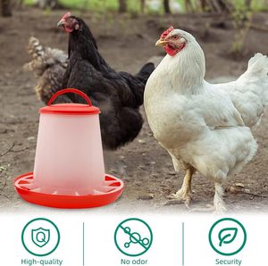 Comedero Automático para Pollos de 1.5 kg, Cubo de Alimentación de Plástico Rojo para Pollos, Patos, Aves de Corral, con Patas - Product Image 6