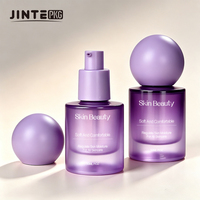 Flacon en verre violet de 15 ml et 30 ml pour emballage de lotion cosmétique, vente en gros, avec bouchon rond