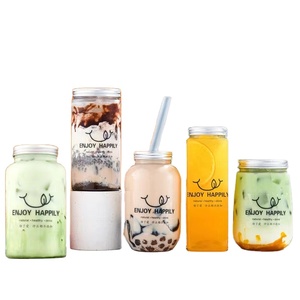 Hoogwaardige Wegwerp Transparante Drinkbekers Voor Huisdieren 350Ml 500Ml 650Ml Afhaalmaaltijden Vierkante Boba Thee Drinksap Plastic Flessen - Product Image 1