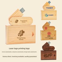 Nouvelle clé USB rotative en bois 8 Go/16 Go/32 Go avec logo personnalisé, interface USB 3.0, garantie 5 ans, sans cryptage, origine Chine