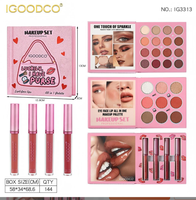 Nouveau coffret cadeau de maquillage multifonctionnel en forme de livre : fards à paupières, poudre nacrée métallisée brillante et rouge à lèvres