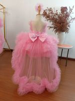 Robe smockée pour bébé fille, vente chaude 2024, haute qualité, style tutu d'été avec jupe bouffante, manches volantes, robe de princesse pour les fêtes