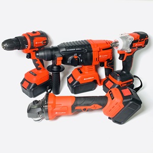 Set of 4pcs <b>Power</b> <b>Tool</b> Kits Rechargeable Hammer Drill Brushless Angle Cordless Wrench Combination <b>Tool</b> Set Red - Product Image 6