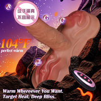 Godemiché réaliste épais télécommandé vibrant et pénétrant avec ventouse pour stimulation vaginale, jouet sexuel