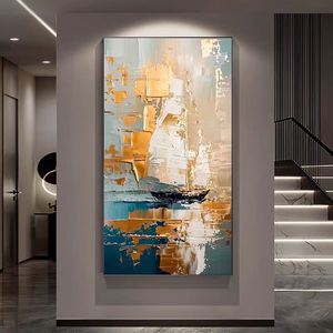 Trừu tượng sơn dầu vải dựa trên hành lang treo nghệ thuật cho trang trí hành lang & phòng khách - Product Image 5