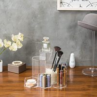 VONVIK Boîte de rangement de bureau en acrylique multi-compartiments, organisateur de soins de la peau et de maquillage