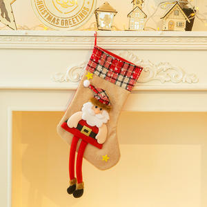 Bas <span class=keywords><strong>de</strong></span> <span class=keywords><strong>Noël</strong></span> moderne rouge personnalisé avec des chaussettes en stock imprimées avec nom brodé pour joyeux <span class=keywords><strong>Noël</strong></span> - Product Image 4