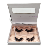 Lot de 2, 4, 3 ou 5 paires de faux cils avec logo personnalisé, sans cruauté animale, fabriqués à la machine, emballage de boîte à cils sous marque privée, fournisseur