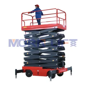 MORN 7m 9m 11m 13m 14m 16m Electric Scissor Lift Aerial Man Lifting Platform Electric Hydraulic Scissor Lift With CE ISO