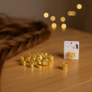 Anelli per Intrecciare Capelli ILAN 8x9mm Oro 20pz per Extension - Product Image 2