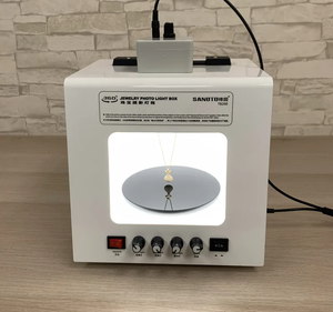 Boîte photo Sanoto 20 cm 30 cm avec support pour collier, accessoires, éclairage LED bicolore 3200K-5600K, boîte à bijoux de studio photo avec base en verre - Product Image 3