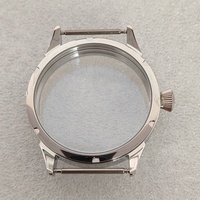 Boîtier de montre léger en acier inoxydable de 42 mm, type Frog Leg, avec fond monté à l'aiguille, pour mouvements ETA6497 ST3600