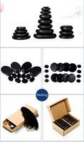 Pack de pierre de basalte ovale moyenne pierre de massage spa énergie pierre chaude