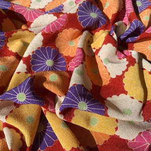 Nhật Bản In Ấn In Crepe Vải Cho Ăn Mặc Phụ Nữ KKP2338 D/# Kikuyuzen - Product Image 2