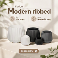 KD2261-2265 Pots de plantes décoratifs en plastique, pots de fleurs pour balcon, jardinières pour plantes d'intérieur