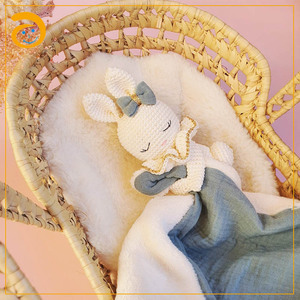 Hot <strong>Sale</strong> <strong>Crochet</strong> Rattle Toy Security Muslim Cotton <strong>Blanket</strong> Gift <strong>for</strong> Baby - Product Image 4