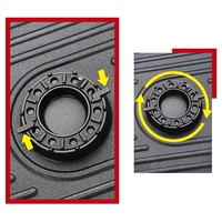 Plaque de cuisson carrée pour barbecue 43x32,6 cm, plaque en aluminium moulé sous pression antiadhésive avec drain d'huile et revêtement sans PFOA