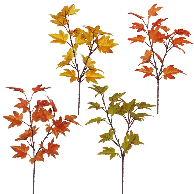 Alta Qualidade Artificial Maple Tree Ramos E Folhas Arranjo De Flores Decoração De Casa Dia De Ação De Graças Artificial Maple Leaf