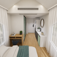Maison-capsule préfabriquée, cabine modulaire portable, design innovant pour les stations touristiques et les camps culturels