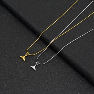 Retro Simple <b>Titanium</b> Steel Beauty's Tail Shaped Pendant Necklace Fashion Niche Design Women's Necklaces Wholesale Jewelry - Product Image 3