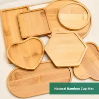 Dessous de verre en mosaïque DIY moderne plateau en bois de bambou résistant à la chaleur tapis de table carré dessin chinois fait à la main peint écologique