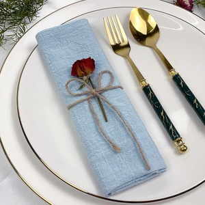 Gauze Napkins 30*30cm Rustic Linen <strong>Tea</strong> <strong>Towel</strong> Handmade Dining Place Mats for Wedding Supplies Home Table Decor - Product Image 3