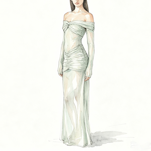 Nouvelle Mode 2025 : Robe de Soirée Féminine Décontractée et Élégante en Jersey Tricoté Luxe, Épaule Dénudée, Extensible - Product Image 1