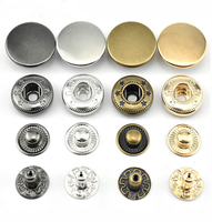 Bouton-pression métallique à ressort 4 pièces, noir, argent, or, laiton, avec logo personnalisé, prix d'usine, pour manteau