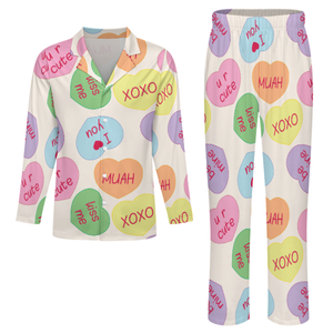Set piyama 2 potong untuk wanita, piyama musim dingin uniseks berkualitas tinggi, Set pakaian tidur Hari Valentine untuk pria dan wanita - Product Image 2
