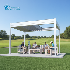 Pérgola <span class=keywords><strong>de</strong></span> Aluminio Resistente con Techo <span class=keywords><strong>de</strong></span> Láminas, Impermeable, para Patio, Jardín, Gazebo, Toldo, Decoración Bioclimática para Jardín - Product Image 4