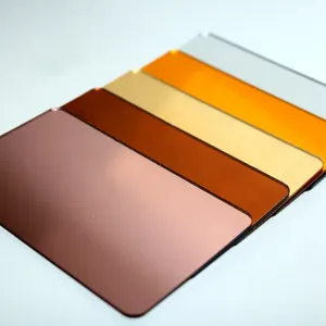 Kostenlose Probe Plexiglas Gold Spiegel Acryl platte Buntes Glas Kunststoff Pmma gespiegelte Acryl platte