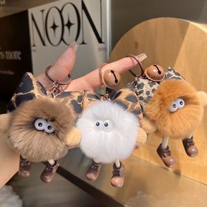 Leopard Print Keychain for Women Cute Bow Plush Car Keychain Pendant Soft Doll Print <b>Key</b> <b>Chain</b> for Bags - Product Image 4