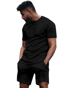 Conjunto de Camiseta y Pantalones Cortos Deportivos de Algodón Transpirable, Bordados, Casuales de Verano, con Logotipo Personalizado, Nueva Moda 2024, Venta al Por Mayor para Hombre - Product Image 4