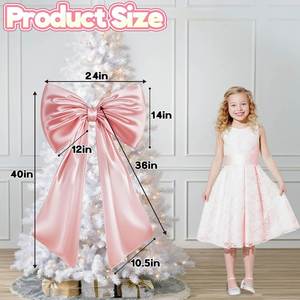 Nœud géant rose en flanelle pour sommet de sapin de Noël, décoration suspendue surdimensionnée, esthétique Coquette, pour la maison, les fêtes et les mariages - Product Image 2
