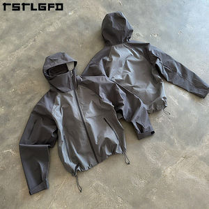 <span class=keywords><strong>Giacca</strong></span> Retrò da <span class=keywords><strong>Uomo</strong></span> Personalizzata con Cerniera e Coulisse, Leggera, <span class=keywords><strong>Softshell</strong></span>, Antivento e <span class=keywords><strong>Impermeabile</strong></span> in Nylon - Product Image 5
