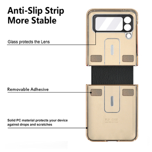 Étui de téléphone en cuir PU avec anneau de support pour cadre de PC tendance, plaqué or, pour Samsung <span class=keywords><strong>Z</strong></span> <span class=keywords><strong>Flip</strong></span> <span class=keywords><strong>4</strong></span> 3, étui en cuir - Product Image 3
