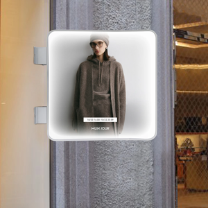 Boîte lumineuse publicitaire en acrylique en acier inoxydable imperméable personnalisée pour l'extérieur Boîte lumineuse ronde à LED pour café <span class=keywords><strong>Restaurant</strong></span> - Product Image 6