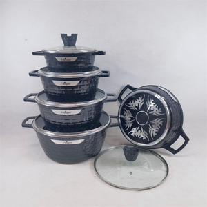 Collection de batterie de cuisine polyvalente 10 pièces motif brique, casseroles 20-32 cm, cocotte peu profonde 28 cm, base artistique, <span class=keywords><strong>kit</strong></span> en gros - Product Image 1