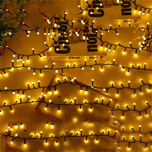 2024 décoration de fête de jardin suspendue fil noir blanc pétard solaire <span class=keywords><strong>fiary</strong></span> guirlande lumineuse pour noël en plein air - Product Image 5