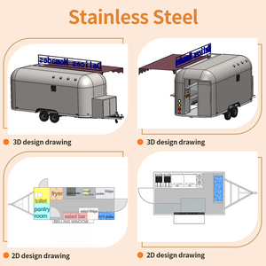 CAMPTRL <span class=keywords><strong>Remorque</strong></span> de luxe pour food truck de hot-dogs avec cuisine complète, chariot à café, conteneur, voiture alimentaire mobile, camionnette de restauration de rue - Product Image 6