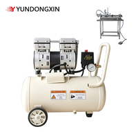 Compresseur d'air mobile compact de 0,75 kW sans huile et à faible bruit avec réservoir de stockage d'air de 30 L, sortie d'air stable pour machine de capsulage et de sertissage