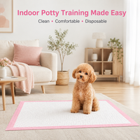 Tapis d'apprentissage de la propreté pour chiots roses, avec couche supérieure gaufrée douce, noyau absorbant l'humidité et emballage personnalisé pour la vente au détail