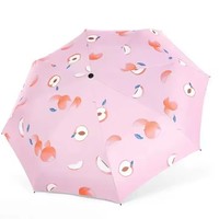Vente en gros de parapluies pliants entièrement automatiques fruits crème solaire soleil pluie parapluies logo