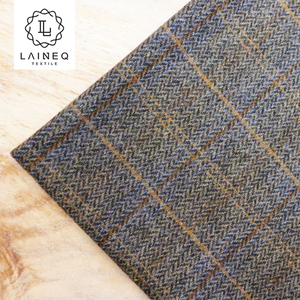 England Harris Style Blue Check 100% Wool <strong>Tweed</strong> Fabric for Coats / <strong>Suit</strong> - Product Image 1