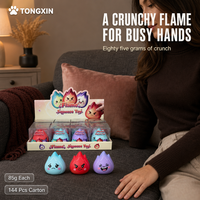Nouvel ensemble de jouets anti-stress TONGXIN : Squishies en argile mignons à visage de flamme, 3 couleurs, vente en gros, logo personnalisé OEM