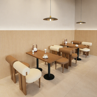 Canapé de café personnalisable de style minimaliste moderne, ensemble table-chaise pour salon de thé et pâtisserie, chaise de réception commerciale pour salle à manger