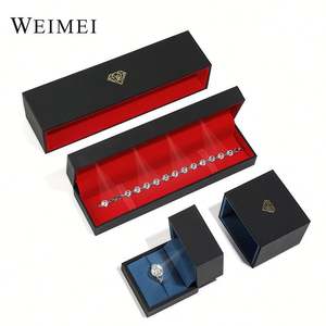 Joyero de papel de gamuza con luz LED para embalaje de anillos Cajón azul personalizado - Product Image 3